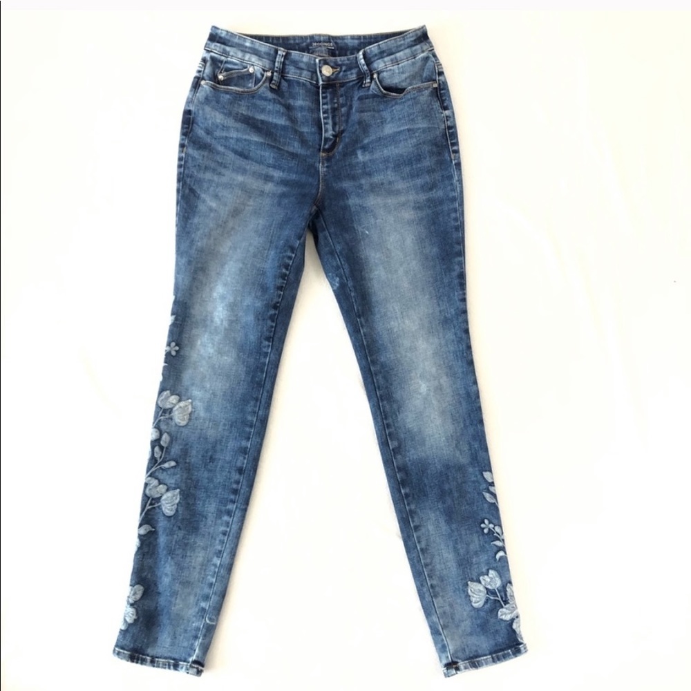 Chico’s Embroidered High Rise Skinny Jeggings Sz 8